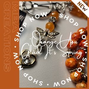 "Orange you glad it's Spring", beaded Lanyard.